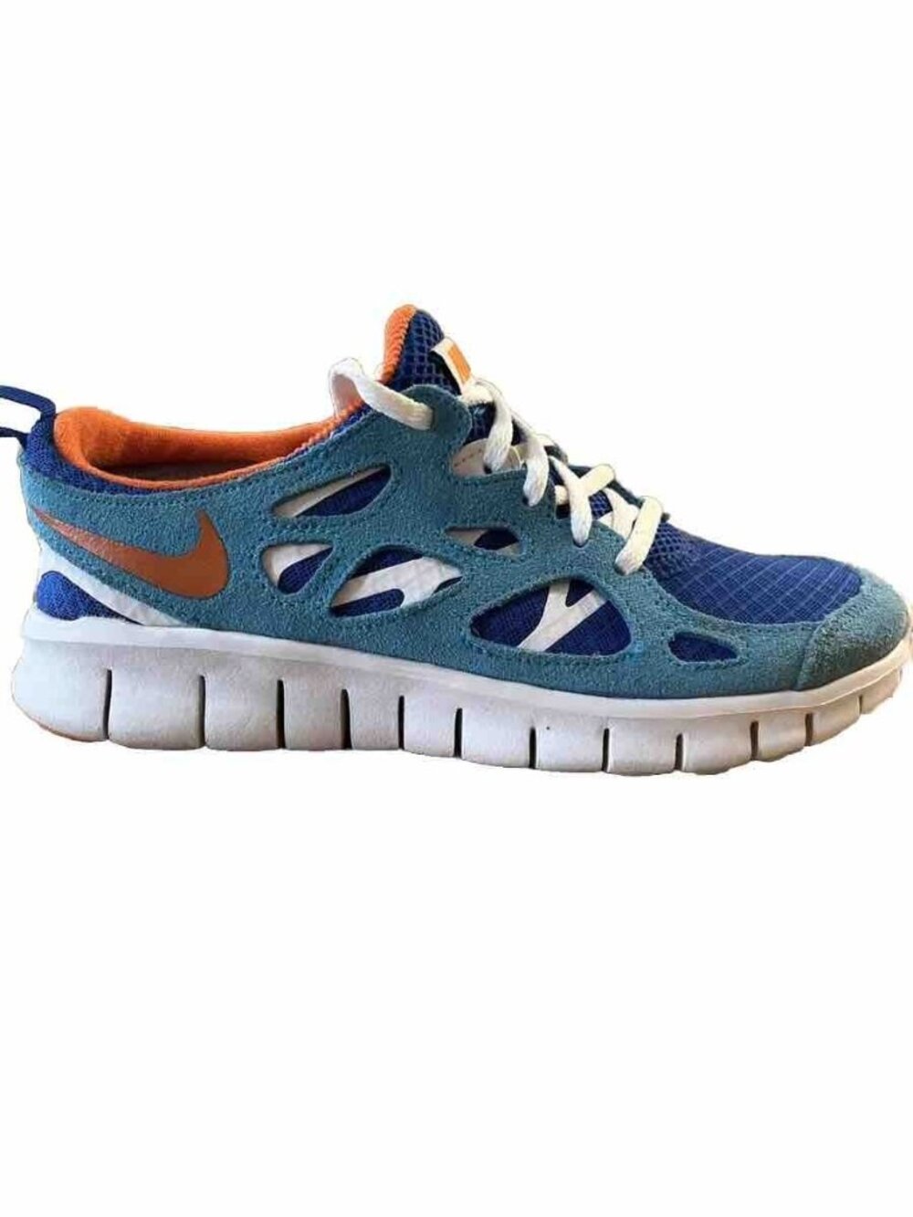 Nike Free Run 2 Womens Sz 8 Youth Size 5.5 totally Blue Running Shoes Orange